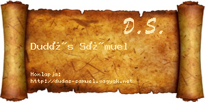Dudás Sámuel névjegykártya